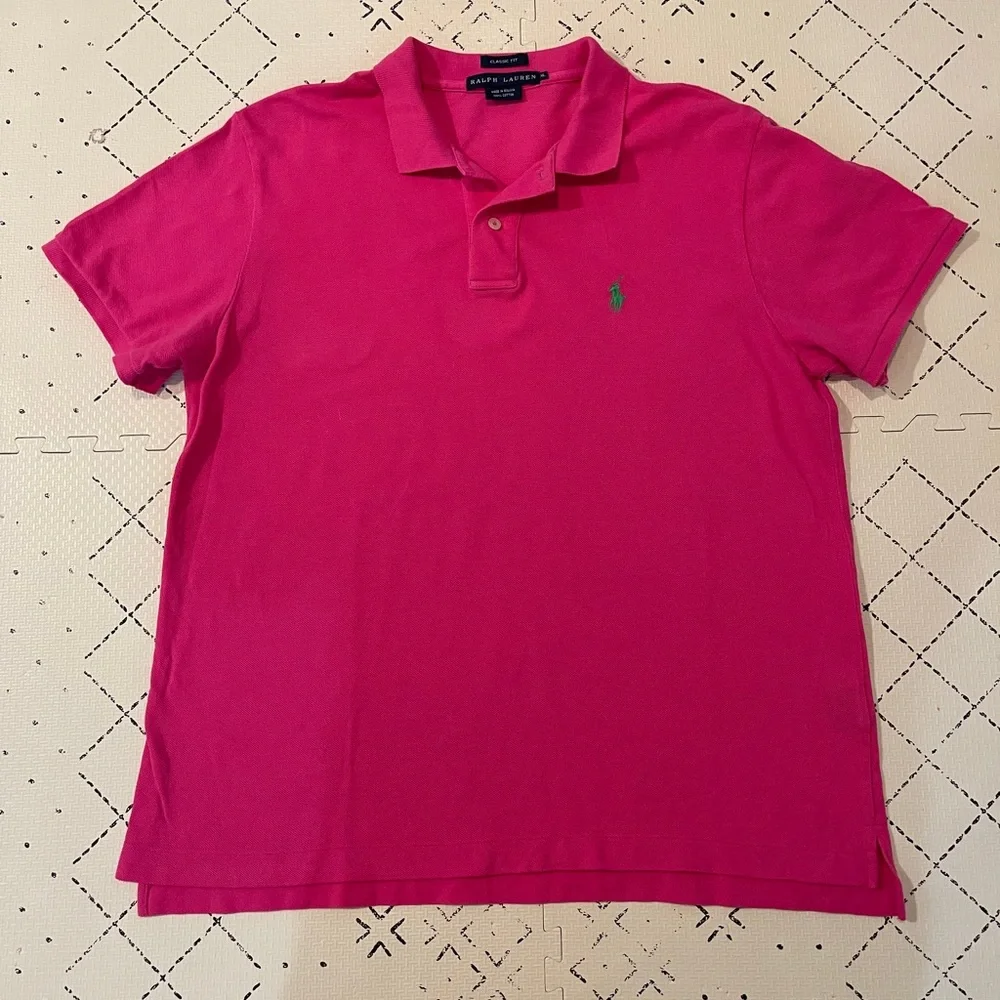Ralph Lauren Classic Fit Polo Shirt in hot pink‎ XL